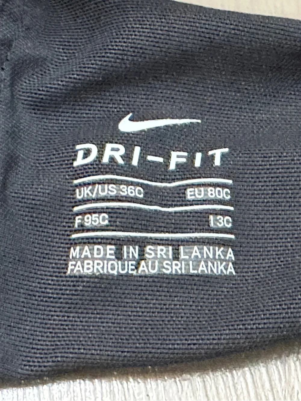 Nike Dri-FIT High Support Molded Sports Bra Black 36C Racerback Padded